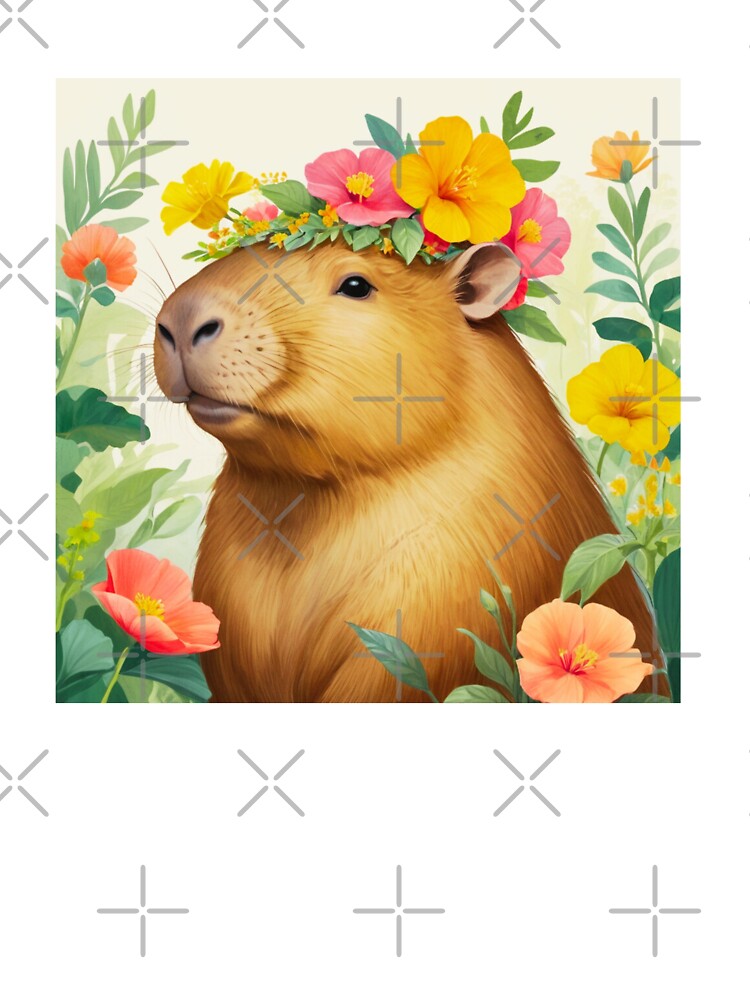 Capybara Flower Art Painting by ChaosReigns91