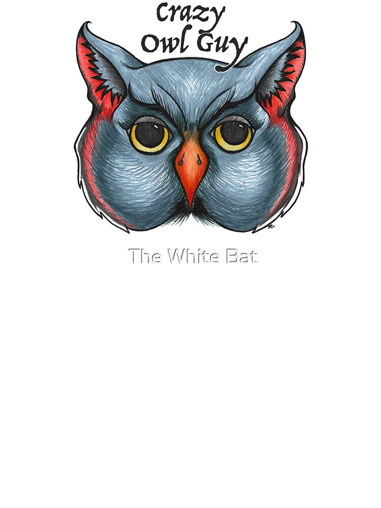 Retro Owl Face - Crazy Owl Guy by The White Bat