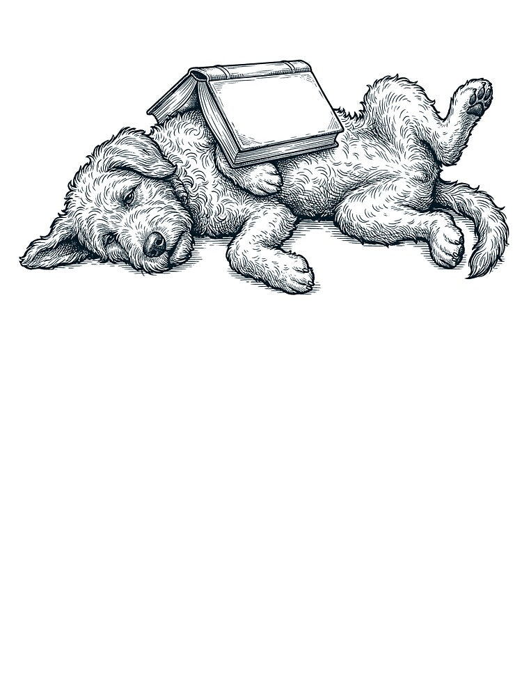 Funny Goldendoodle Reading Book Nap Dog Lover by DoodleTortle