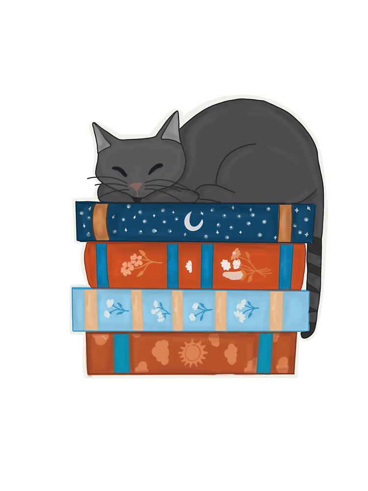 Cat Sleeping on Books by Jenna Johnson