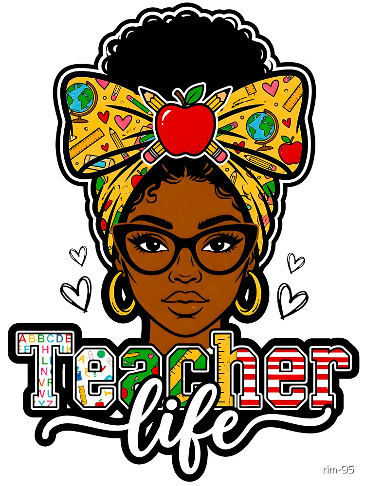 Melanin Teacher Life Bow Graphic by rim-95