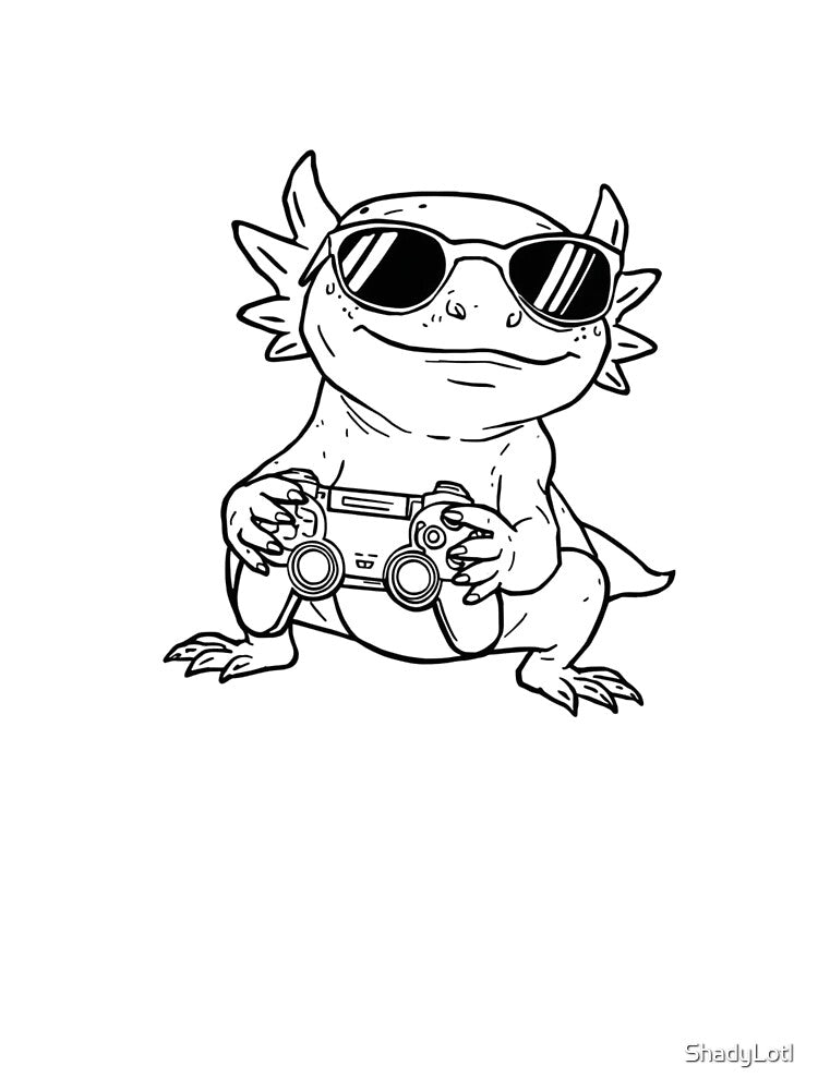 Gamer axolotl with sunglasses by ShadyLotl