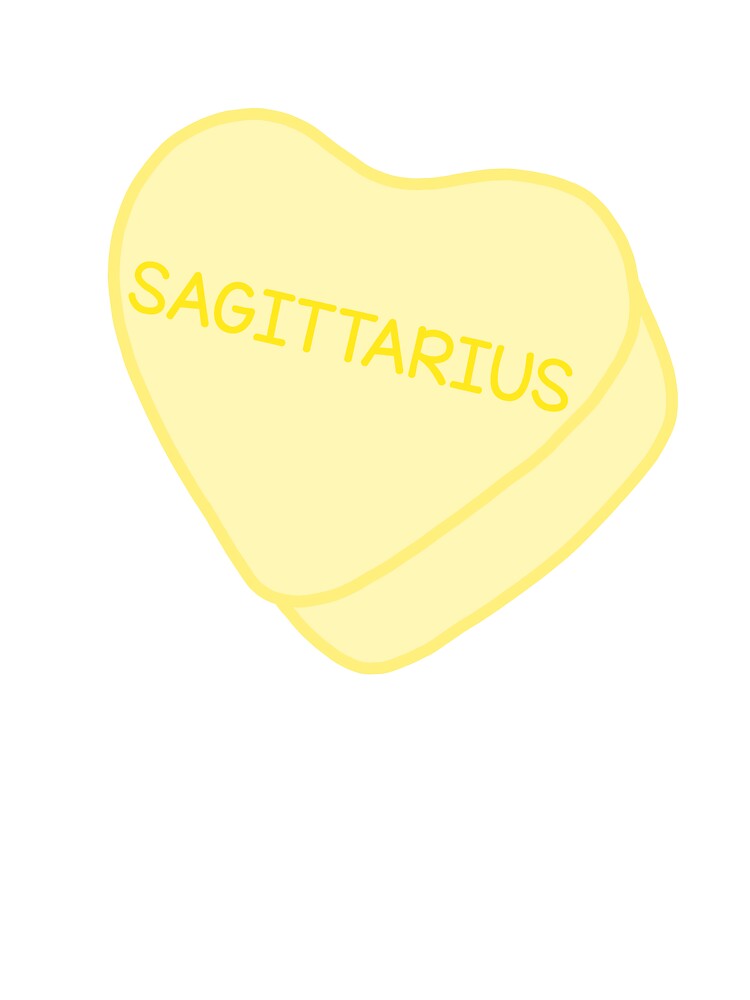 Sagittarius Yellow Candy Heart Sweet Heart Cute by SlimyFish