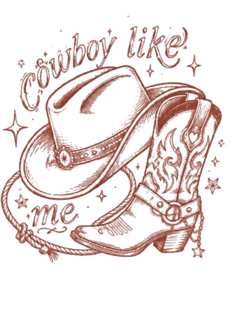 Cowboy Like Me Vintage Western Cowgirl Boots Graphic by AveniaOficial