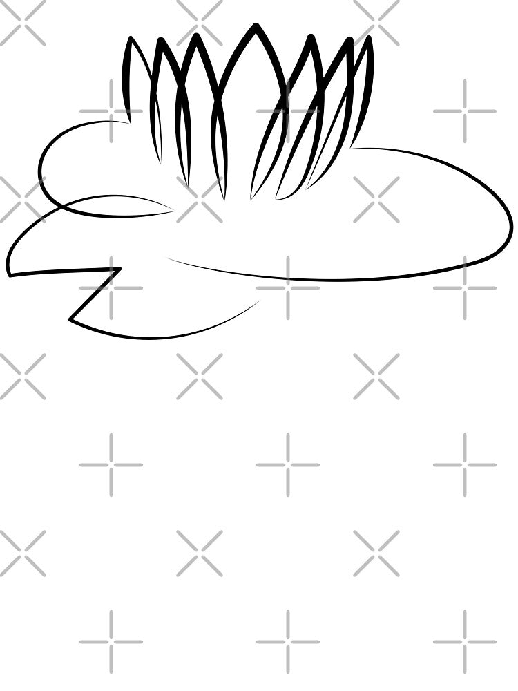Water Lily Minimal Art | One Line Drawing | One Line Art by One-Line-Artist
