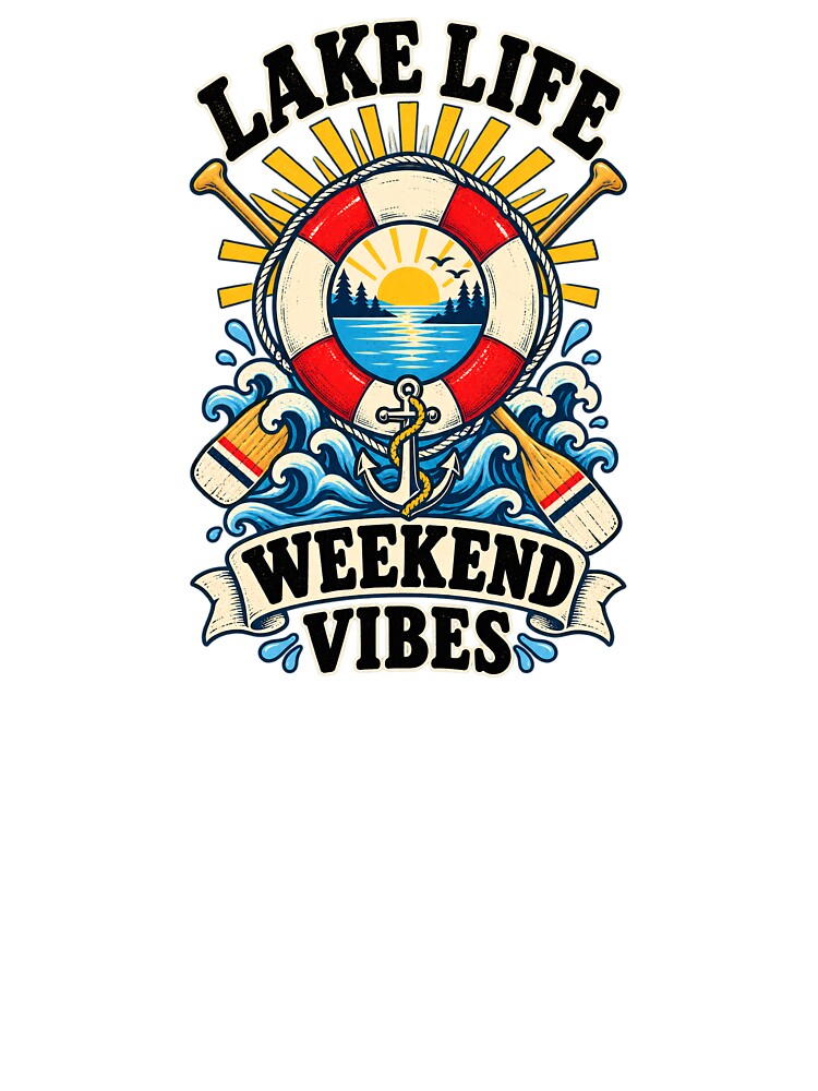 Lake Life Weekend Vibes Retro Nautical Summer Design by urbinet