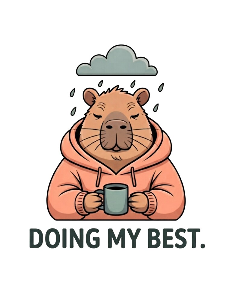 Doing My Best Capybara | Cute Capybara| Funny Positive Affirmation | Cozy Animal Gift by Softbear Atelier