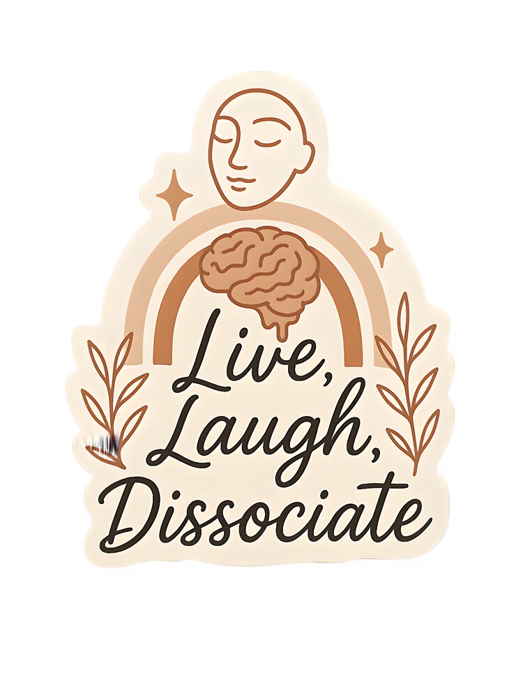 Live, Laugh, Dissociate Sticker by MAVNALE