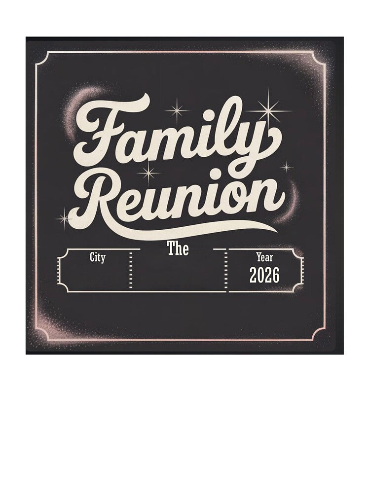 Family Reunion Vintage Ticket Style Customizable City Name Year Matching Family Event Shirt Retro Reunion Tee by ShaBooBooBeh
