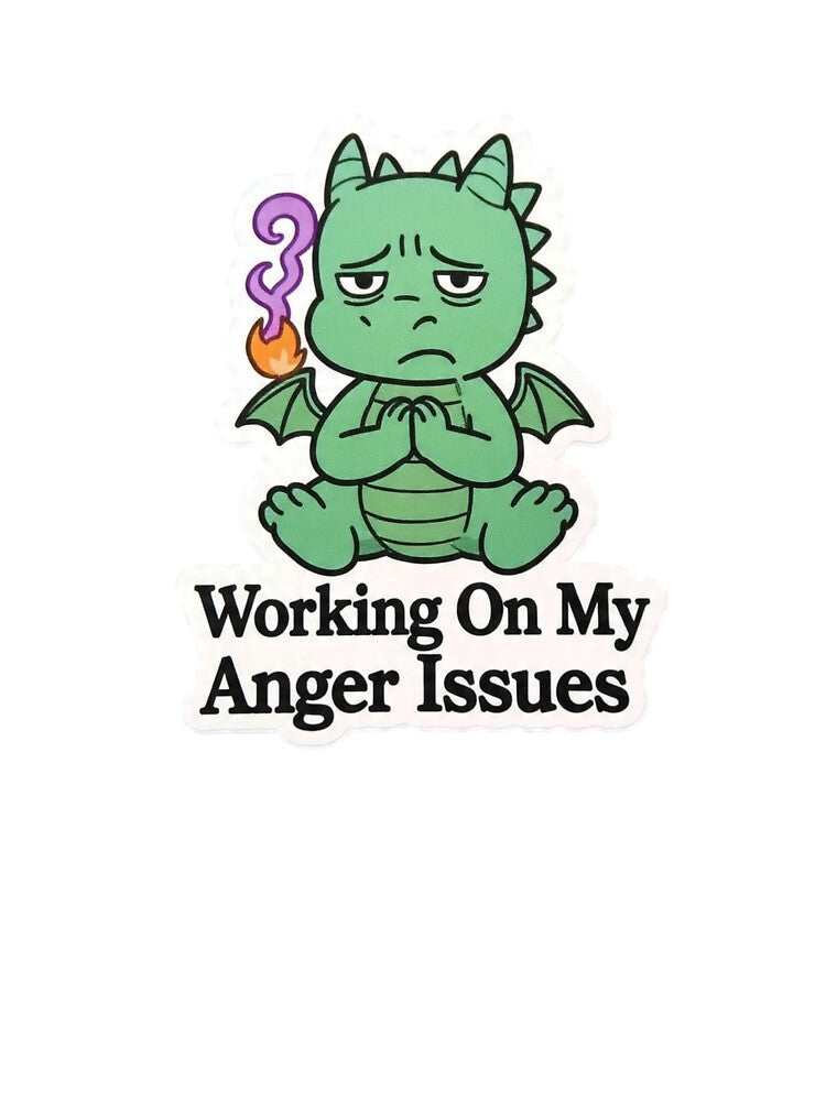 Working On My Anger Issues Dragon Meditating Funny Design by BooDesignStudio