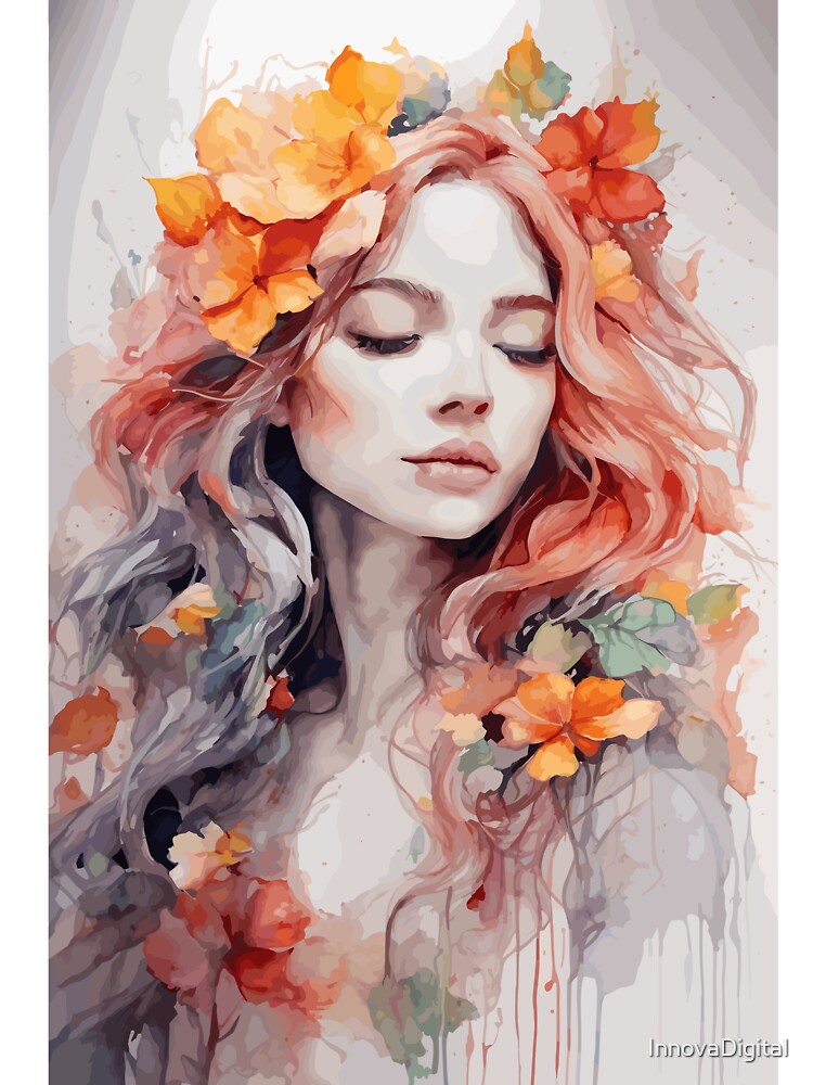 woman decorated with pretty flowers by InnovaDigital