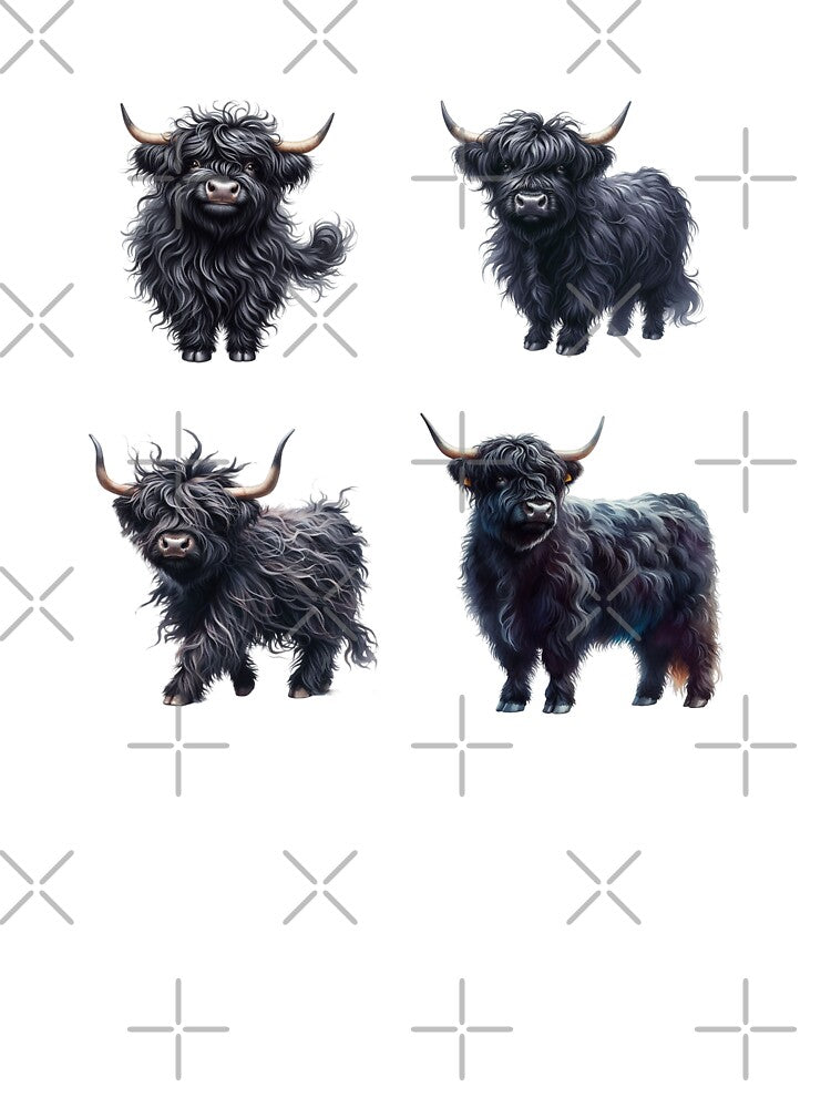 Cute Black Highland Cows by TheAnimalZ00
