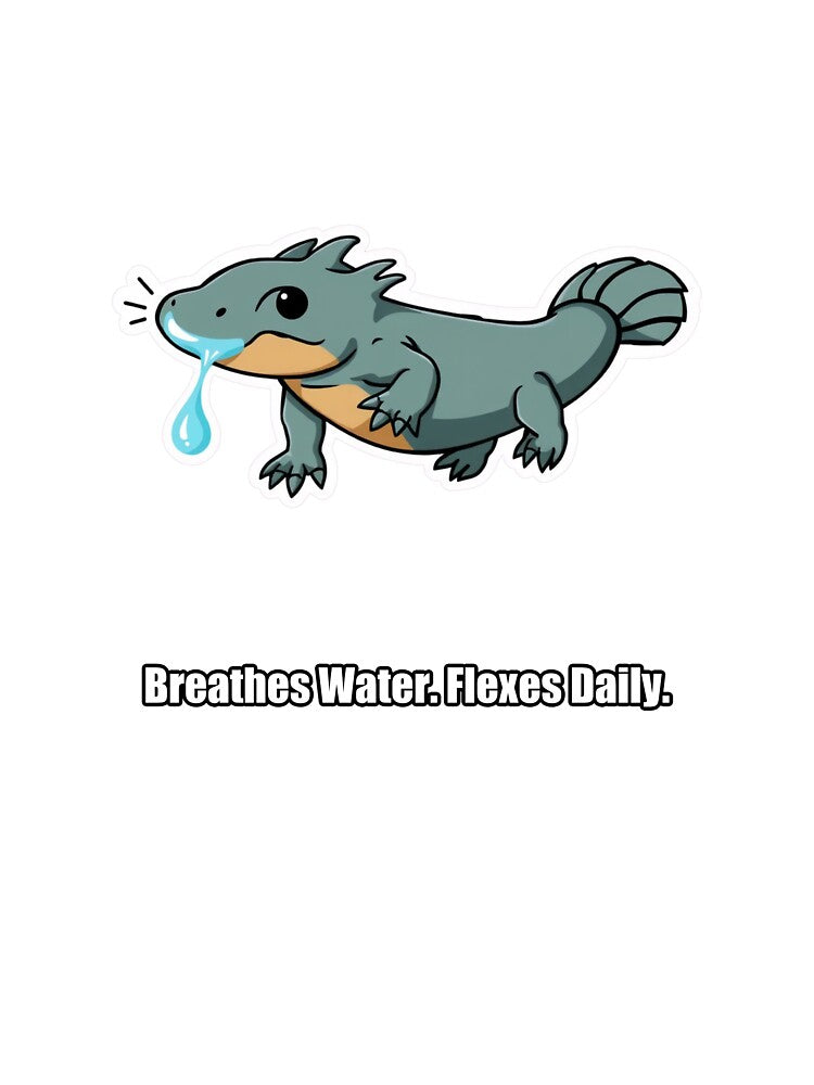 Axolotl - Breathes Water Flexes Daily - Funny Axolotl Gift by pawdrops