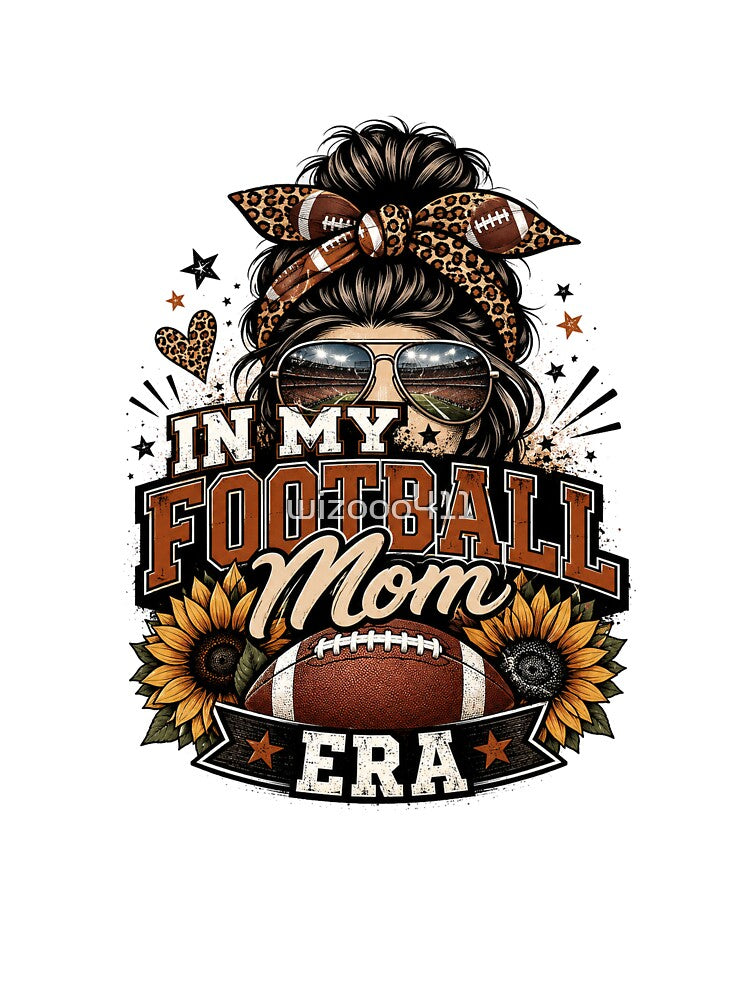 In My Football Mom Era Vintage Messy Bun Game Day Retro by wizooo411