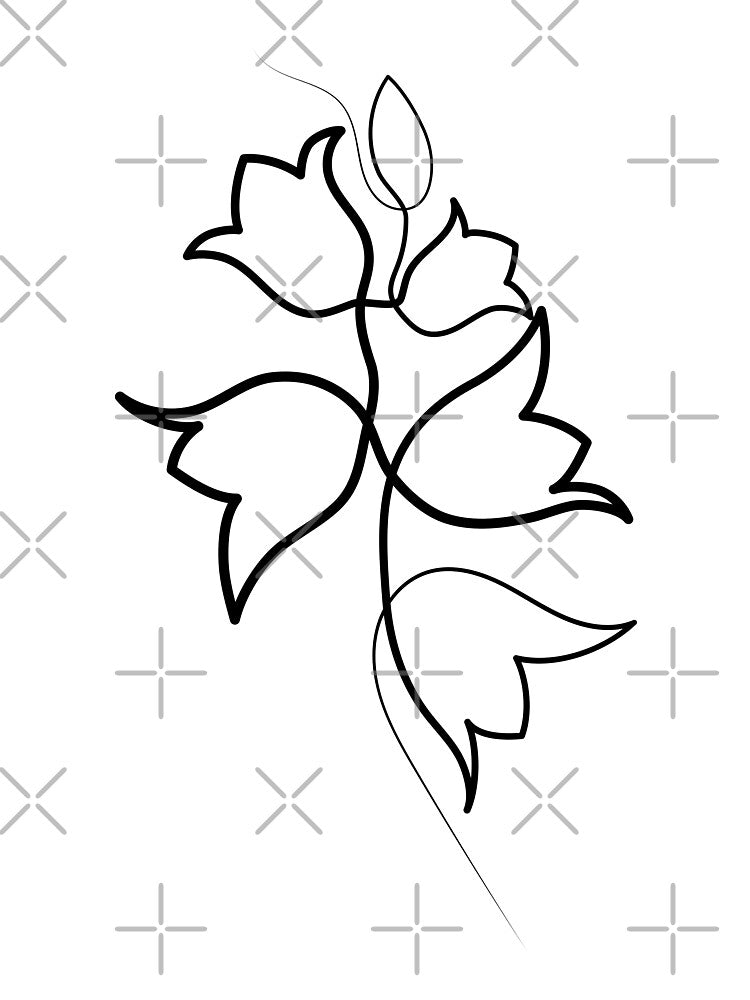 Bluebell Flower Minimal art | One Line Drawing | One Line Art by One-Line-Artist