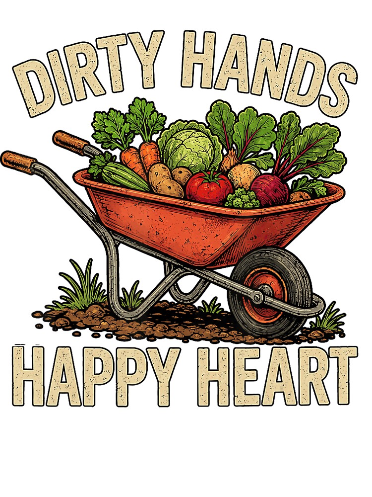 Dirty Hands Happy Heart Vegetable Gardening Wheelbarrow by NoeValdric