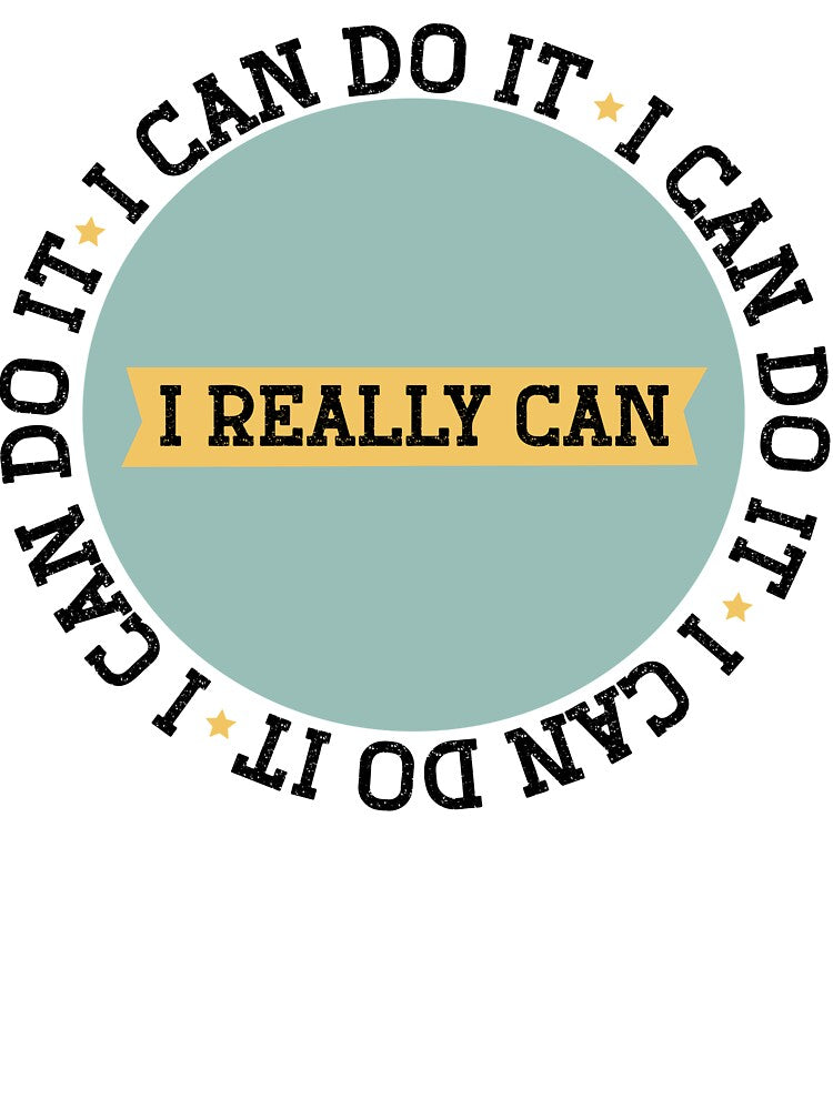 Positive affirmation, I can do it, retro colors by ElimoDesign