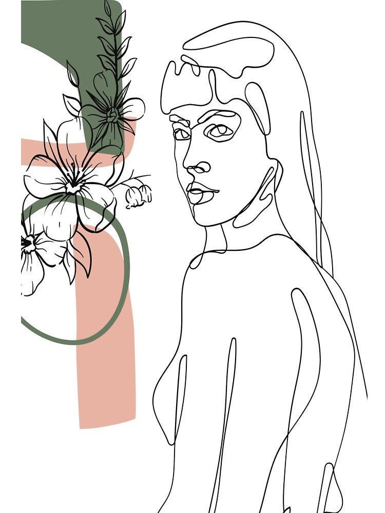 Line art girl minimalist illustration by Artandstonesgr