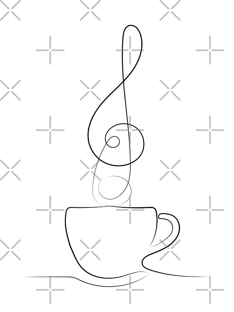 Coffee And Music One Line Art | One Line Artist | Minimal Art | One Line Art | Minimalist by One-Line-Artist