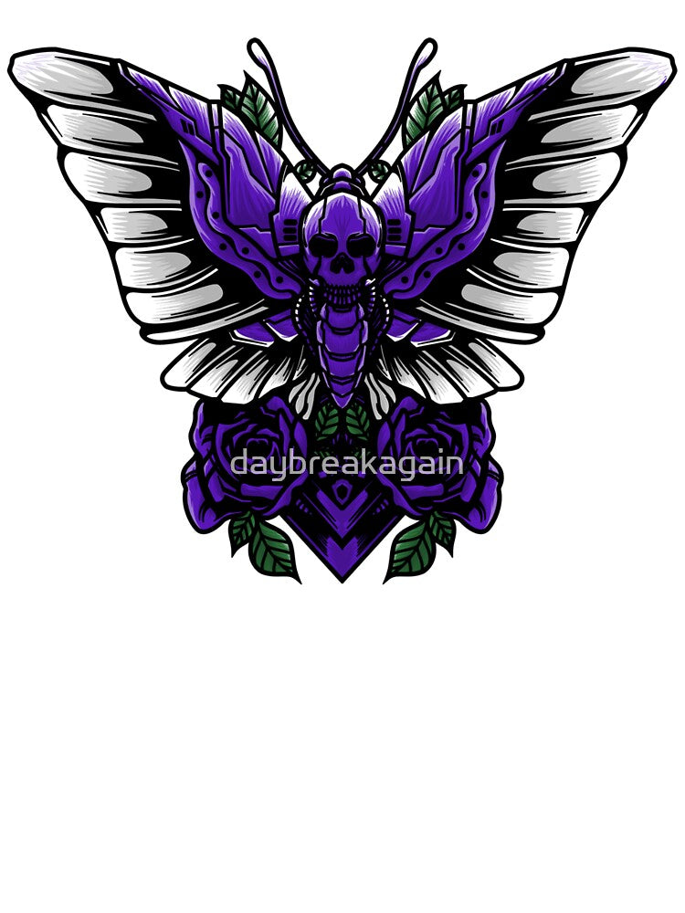 Purple Butterfly Emoji I Love Purple Butterfly Butterfly Purple Butterfly Floral Skeleton Face by daybreakagain
