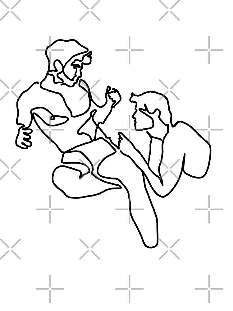 Two boy line contour by gaylineart