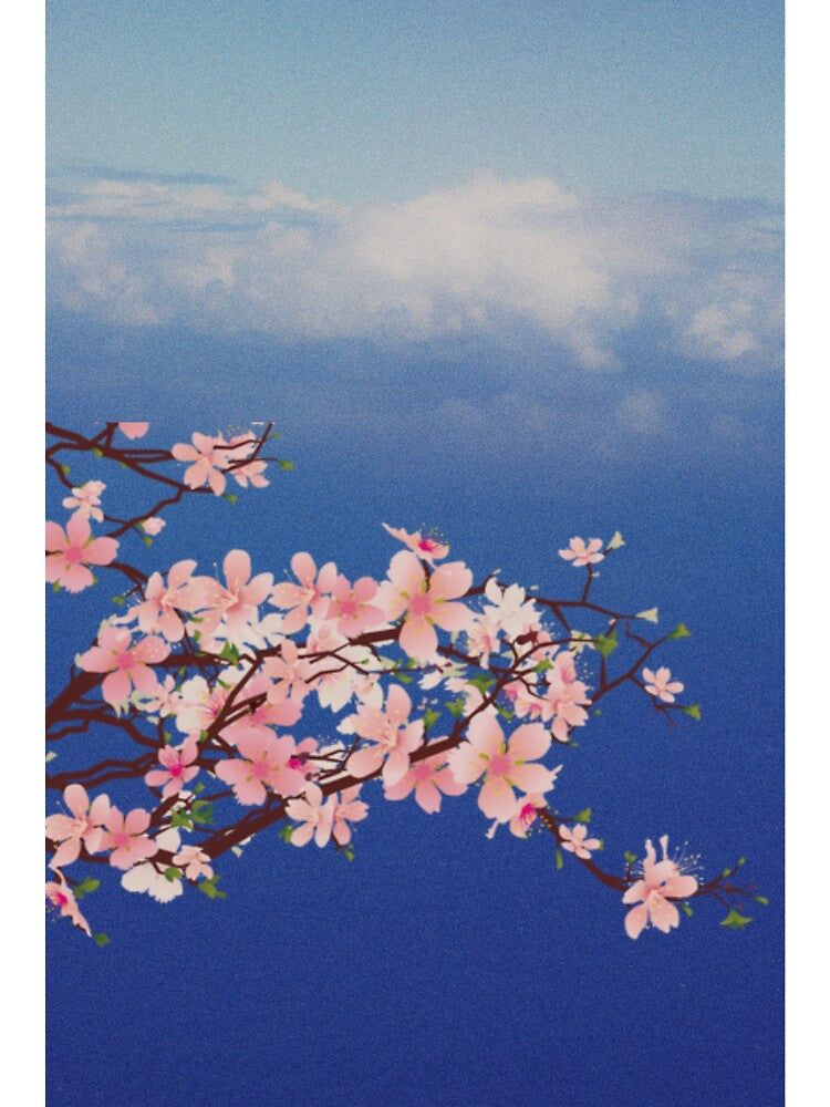Sky with Japanese flowers by kendall-luv