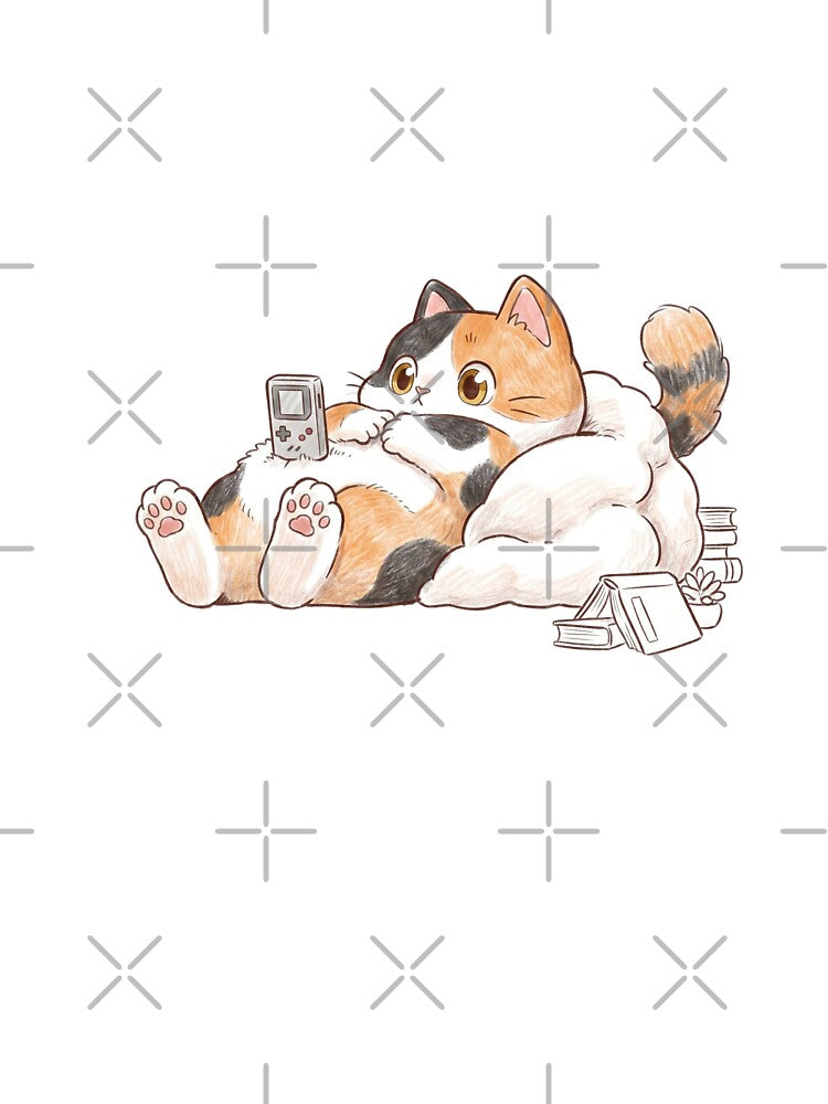 Cute Cozy Calico Cat Retro Gamer Bed by CrystalMineArts