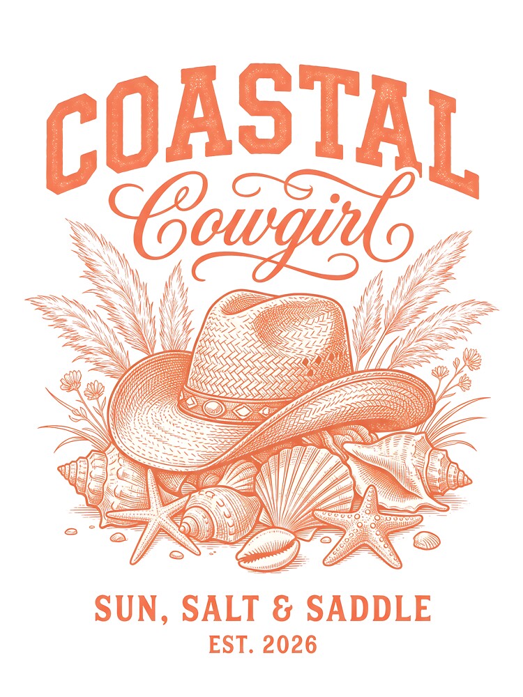 Coastal Cowgirl – Cowboy Hat Beach Design by Sea Gem