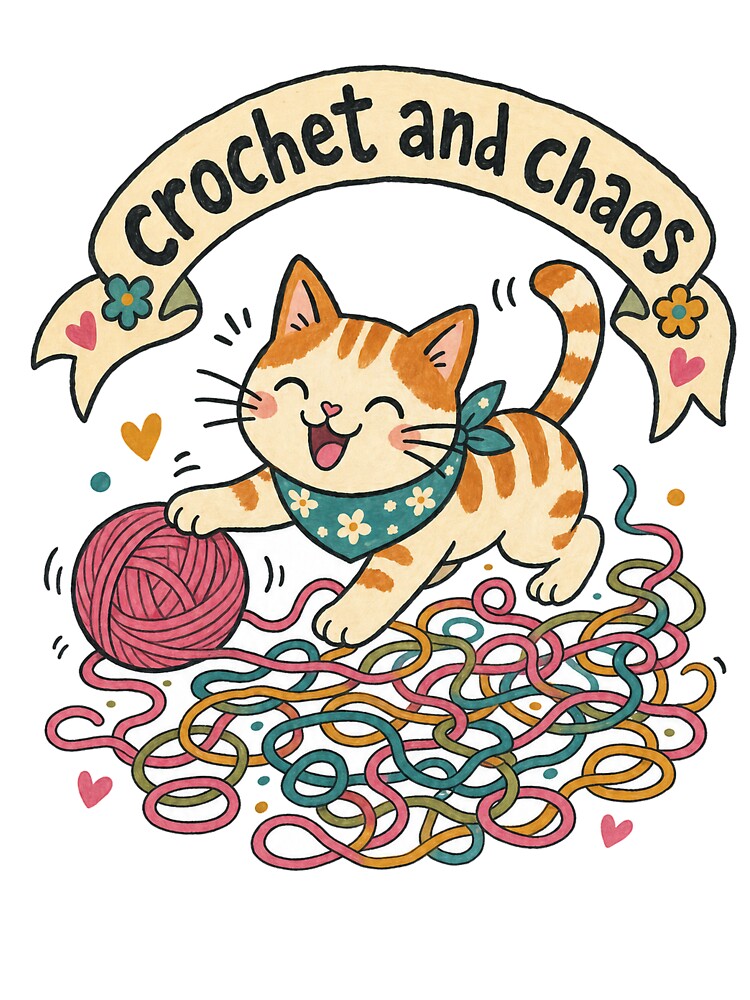 Crochet and Chaos Cat by VisualArtsOasis
