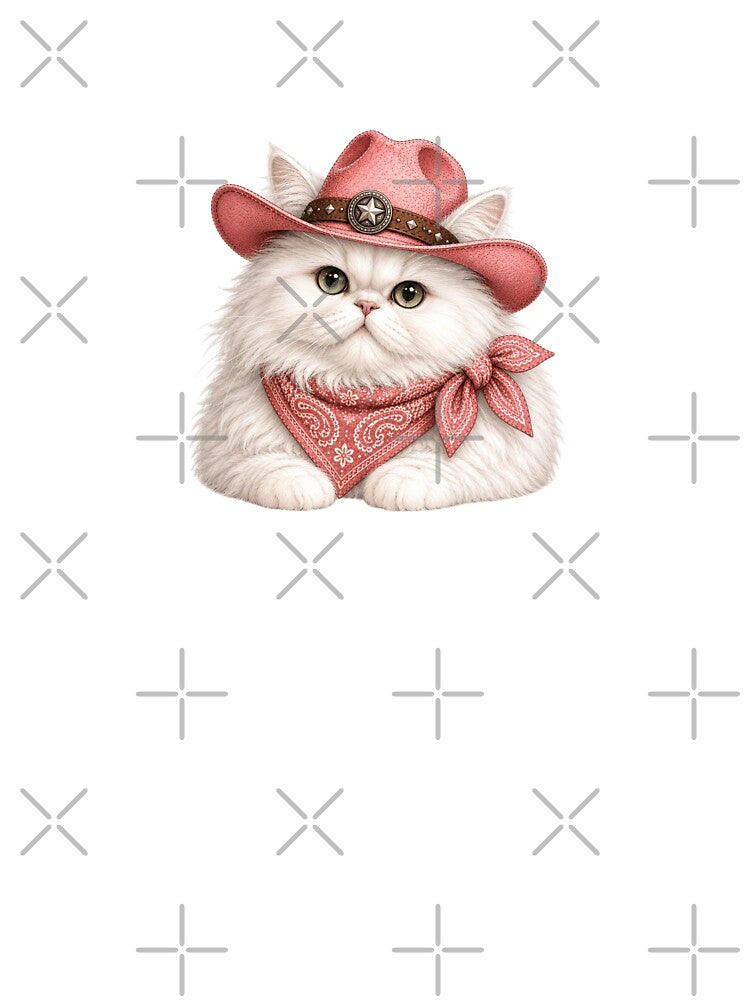 Persian Cat Pink Cowgirl Western Charm Design by BrandyandBeyond
