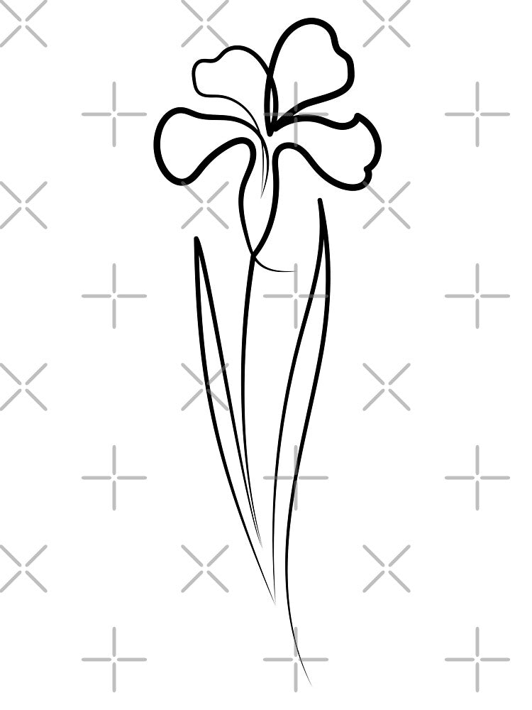 Iris Flower Minimal art | One Line Drawing | One Line Art by One-Line-Artist