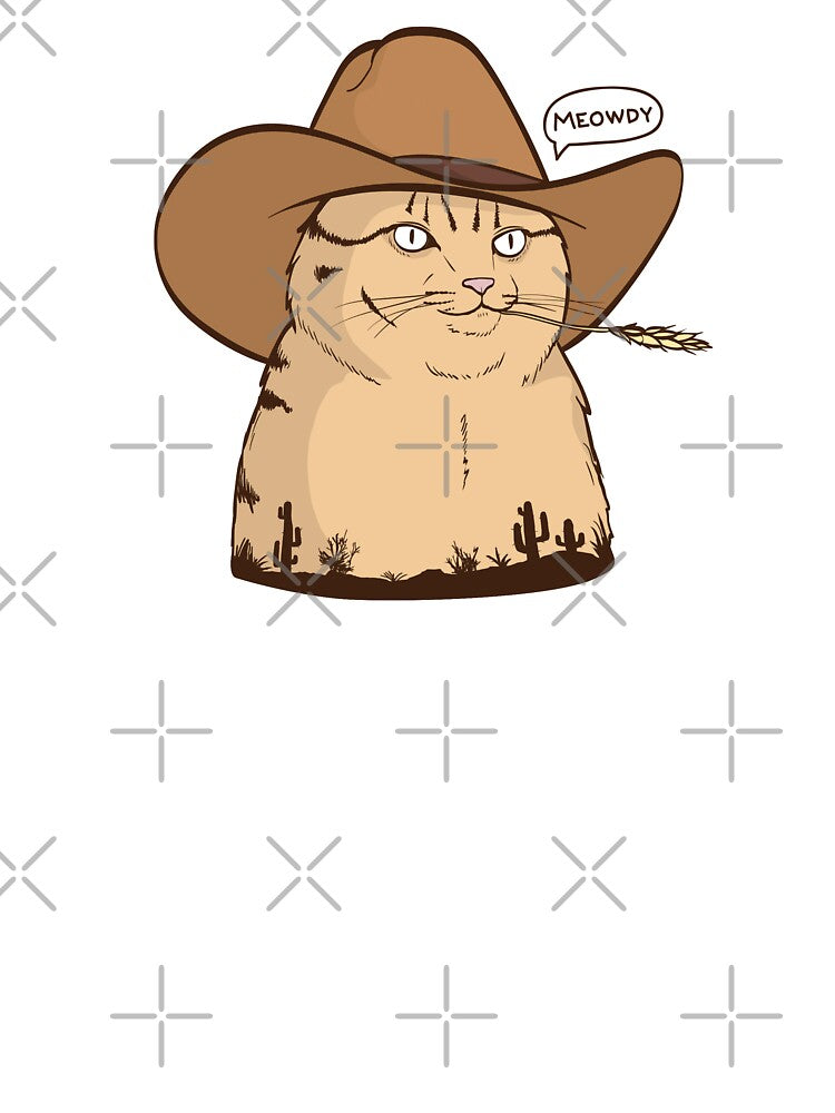Meowdy Cat, Cowboy Cat, Meowdy Pawtna, Western Cat Illustration by The PizzaCat by pizzacatparty