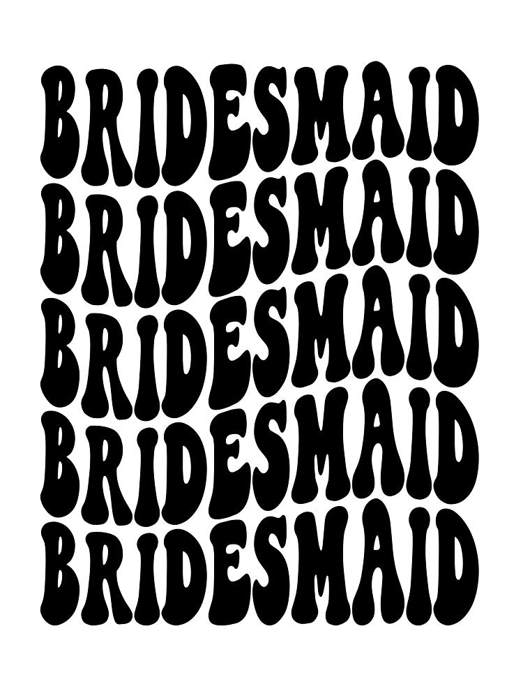 Bridesmaid Black Retro Graphic Bridal Party Gifts for Bachelorette Party by mysticblvd