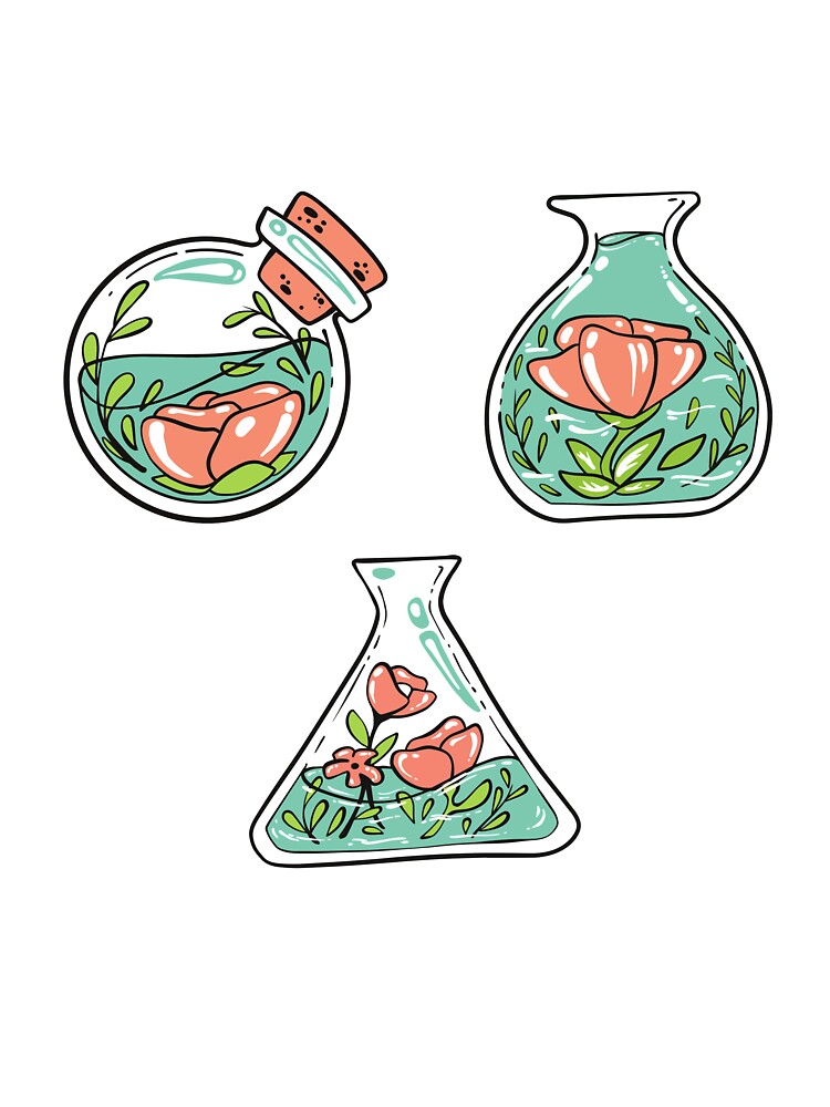 Bottled flowers stickers by Valher89