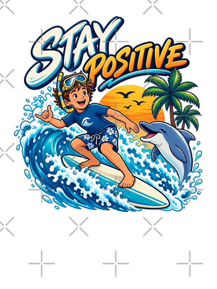Stay Positive Surfing Summer Vibes by RetroPop23