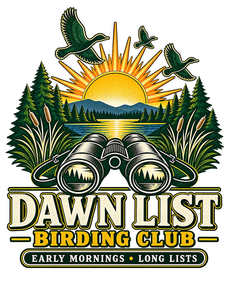Dawn List Birding Club Birdwatcher Nature Design by Saad Akchich