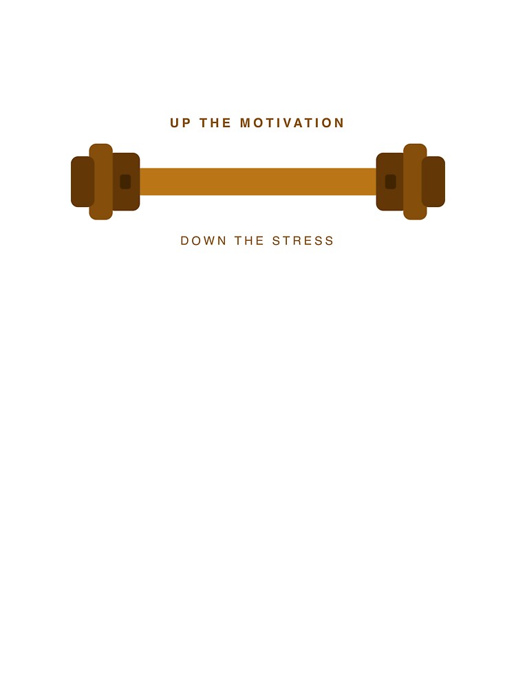 Up The Motivation Down The Stress – Dumbbell Gym Quote T-Shirt by asmaqa
