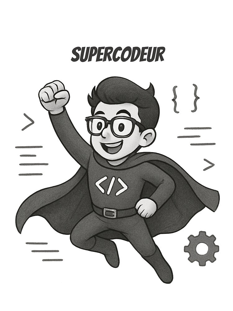 Supercodeur Grey – Tee humoristique sur le code by CtrlAltLaugh
