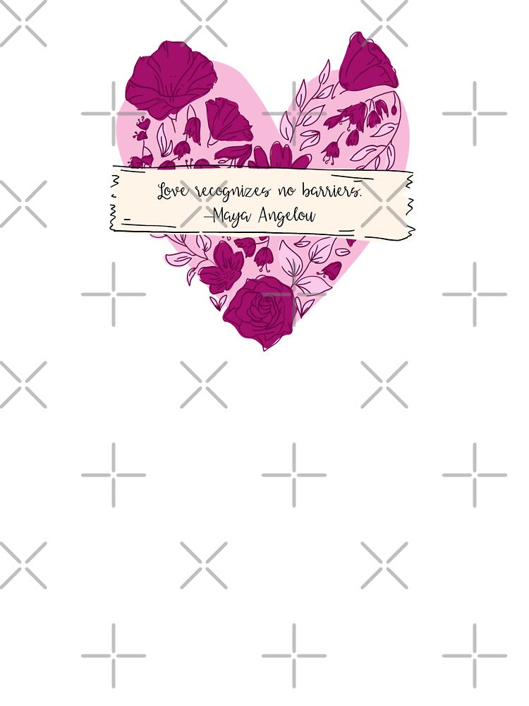 Maya Angelou Quote With Pink magenta floral heart drawing by Pinkmagenta