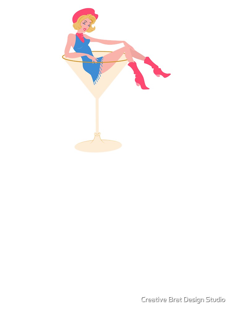 Cowgirl Martini Glass Illustration by Creative Brat Design Studio