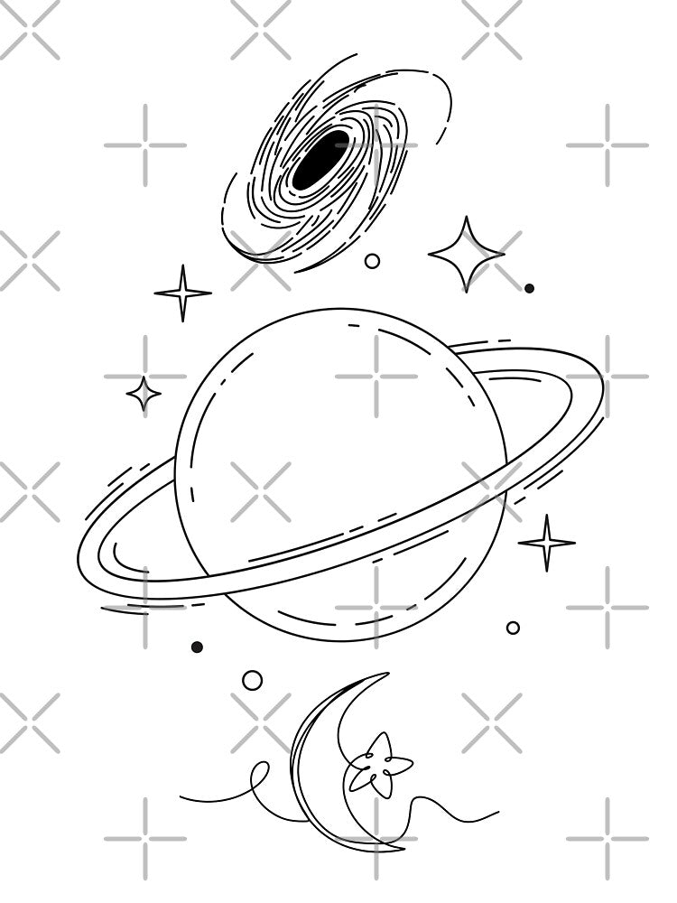 Line art space drawing, by asbno19