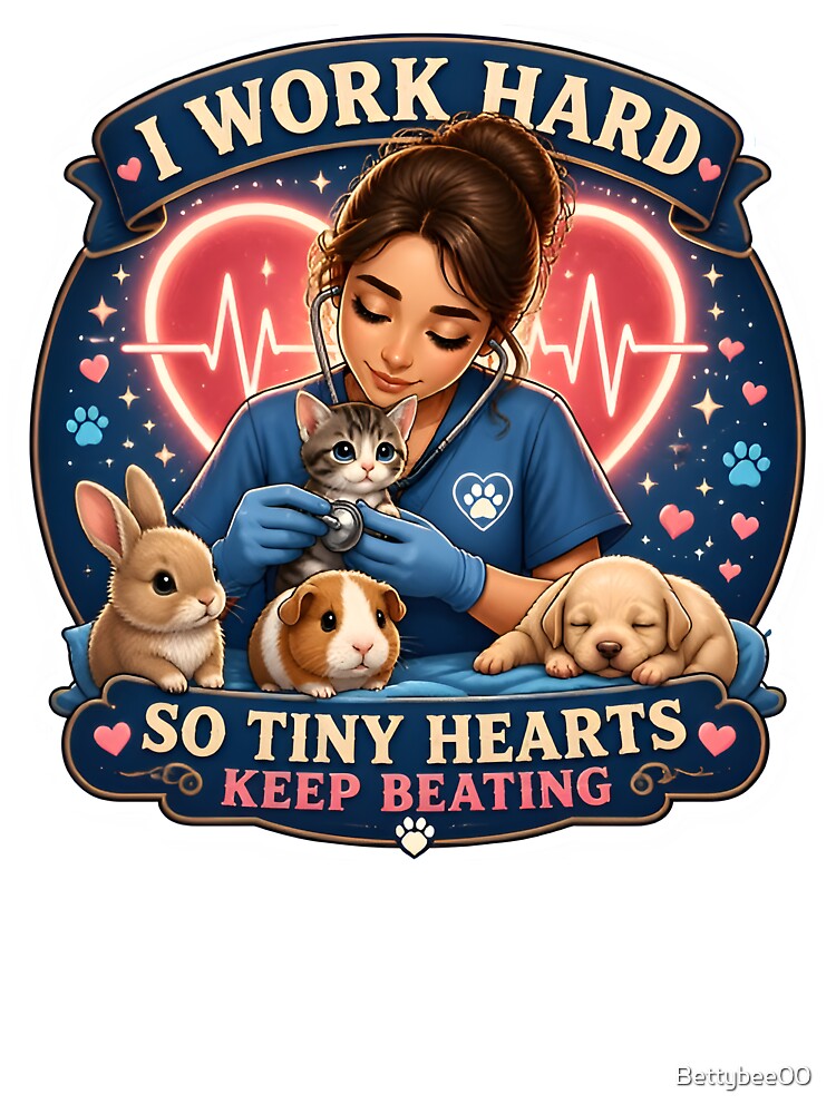 I Work Hard So Tiny Hearts Keep Beating | Veterinary Hero Gift by Bettybee00