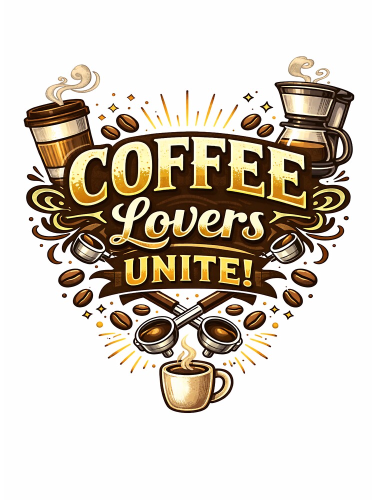 Coffee Lovers Unite Typography Design by AntonioJ8