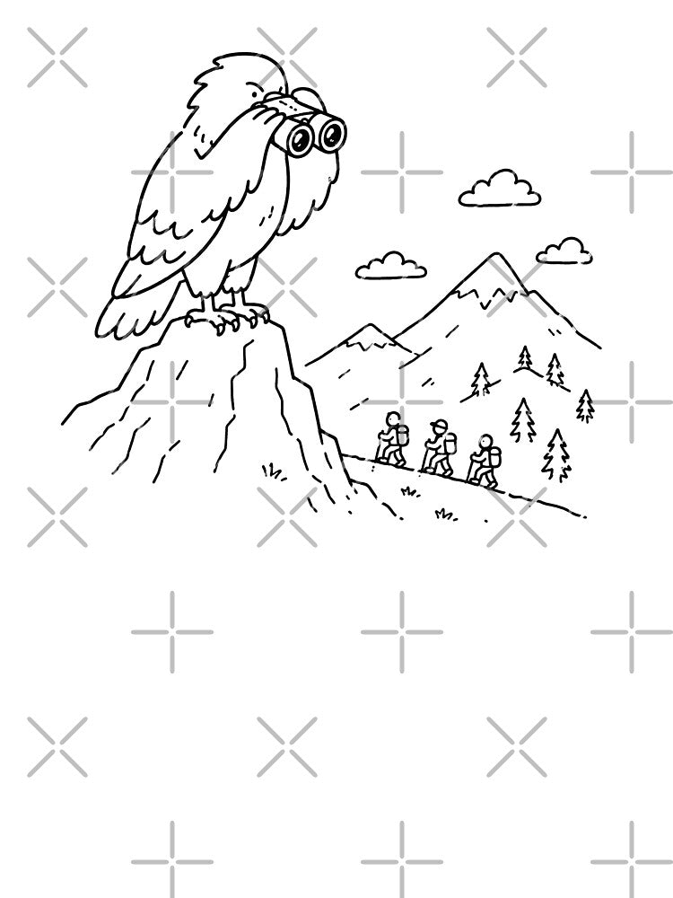 Funny Eagle Bird Watching Hikers Mountain Hiking Design by MonkiFlipp