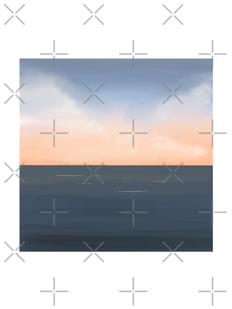 Sunset and ocean illustration by yselle