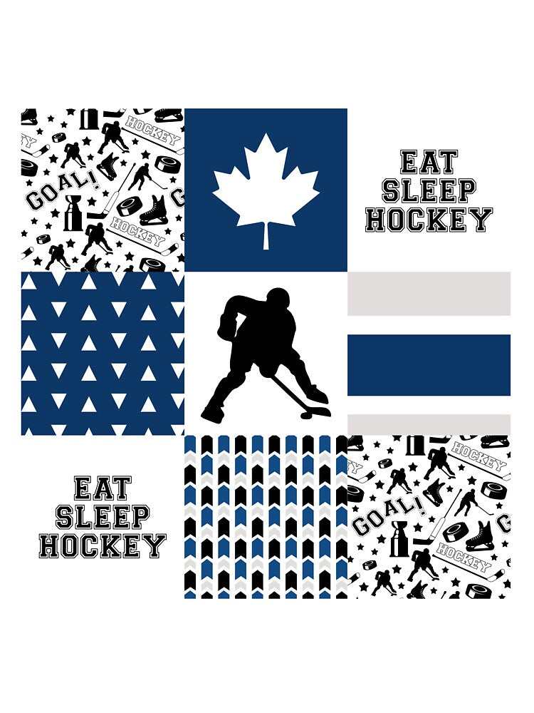 Ice Hockey Blue Plaid Pattern by Landesign