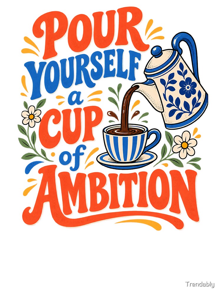 Coffee Lover Moka Pot Pour Yourself A Cup of Ambition T-Shirt – Funny Coffee Gift, Moka Pot Graphic by Trendably