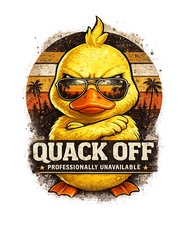 Angry Duck Quack Off Funny Sarcastic Graphic by RawEdgeStudios