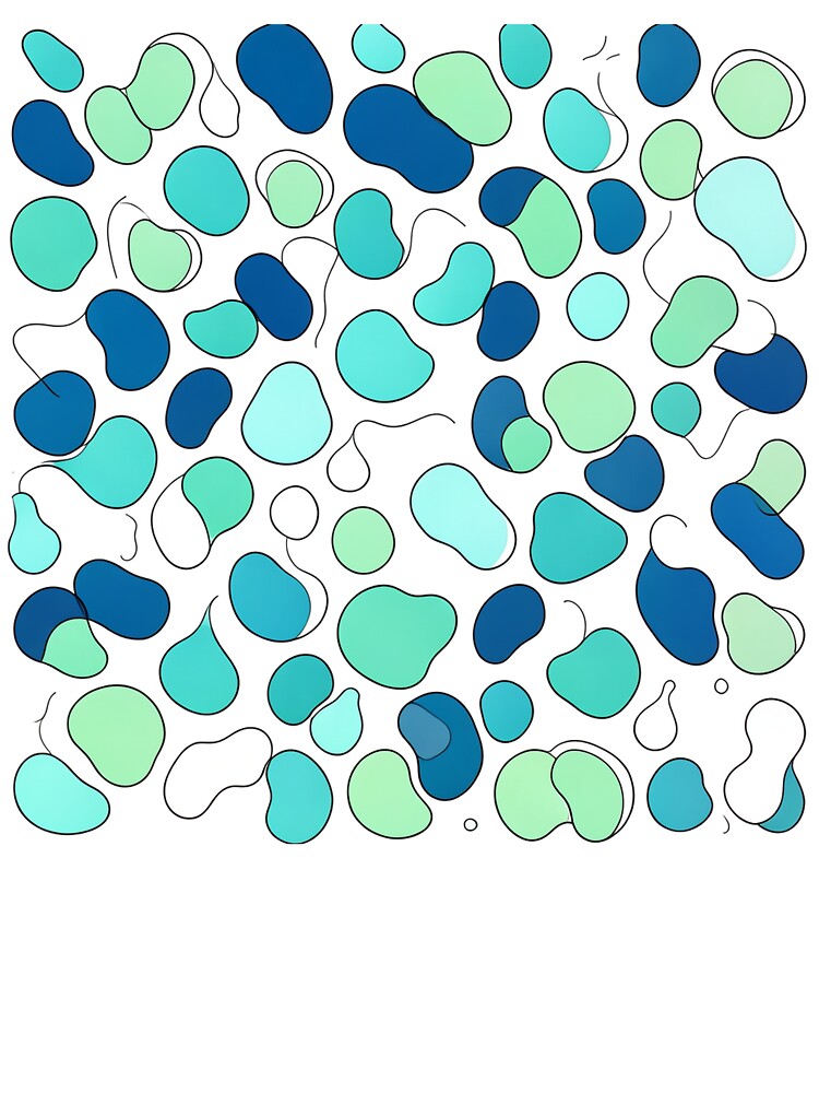 Minimalist Line Art Abstract Turquoise Shapes by Bloomkept