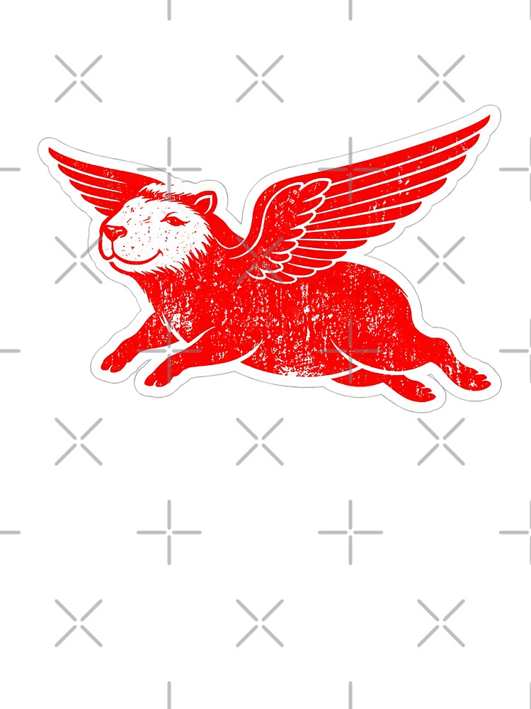 This flying capybara sticker features the internet’s chillest animal soaring through the sky with wings. by PIXEL POP DESIGNS - Beyond the Norm!